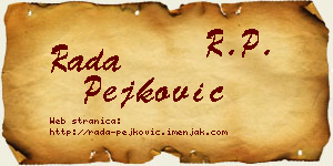 Rada Pejković vizit kartica